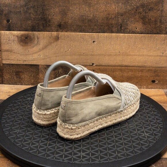 SAM EDELMAN CATHERINE PLATFORM FLATS LIGHT GREEN SUEDE CASUAL SLIP ON SIZE 6.5M - Picture 8 of 9